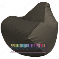 Бескаркасное кресло мешок Груша Г2.3-1617 (чёрный, серый)